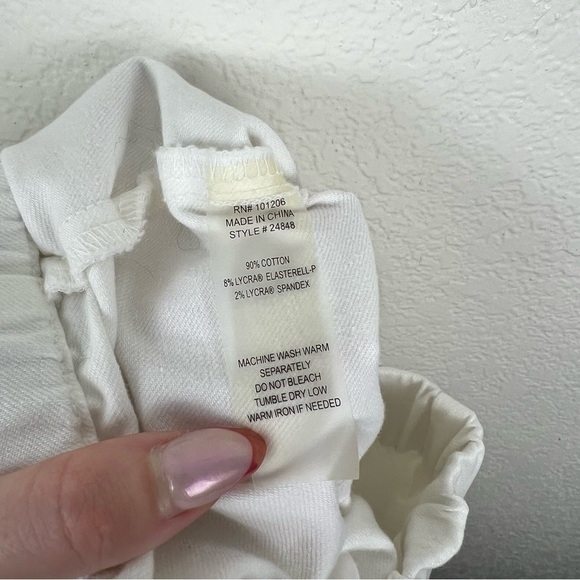 Soft Surroundings Metro Leggings White Pull on Pants Cotton Blend Size S - Picture 8 of 8